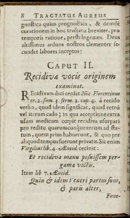 Caput II. Recidivæ vocis originem examinat.