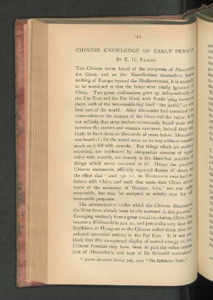 Chinese Knowledge of Early Persia.