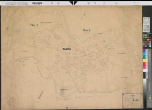 Madfeld (Brilon) Katasterauszug Ortskern 1874 1 : 1250 71 x 98 kol. Zeichnung Kreutzmann KSA Nr. 450