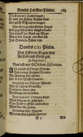 Davids CXI. Psalm. - Davids CXX. Psalm.