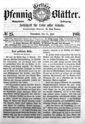 No. 25, Sonnabend, den 15. Juni