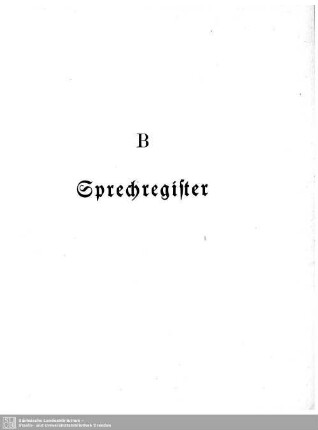 B Sprechregister