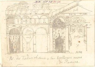 Walther, Conradin; u. a. Deutschland; Italien; Sammlung Conradin Walther: Band IV, Nr. 302 - 343 (fol. 269 - 313) - in einem Palazzo in Sant Apollinare nuovo in Ravenna (Detail)