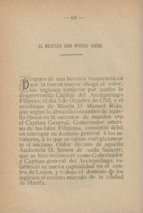 El mestizo Don Miguel Vicos