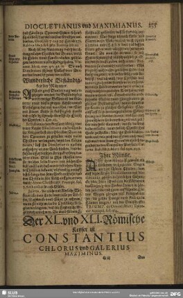 Der XL. und XLI. Römische Keyser ist Constantius Chlorus und Galerius Maximinus