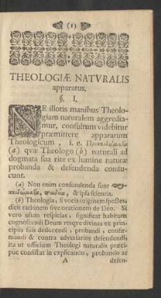 Theologiae Naturalis apparatus