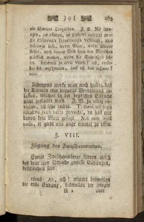 §. VIII. Fügung des Zwischenwortes.