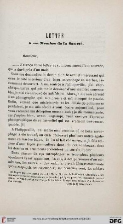 Lettre à un membre de la Société