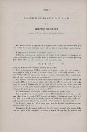 Soluzioi delle quistioni 45 e 50.