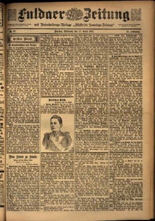 Erste Ausgabe vom Mittwoch, den 17. April 1901.