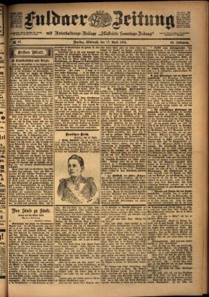 Erste Ausgabe vom Mittwoch, den 17. April 1901.