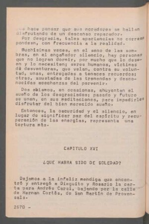 Capítulo XVI - ¿Que habrá sido de Soledad?