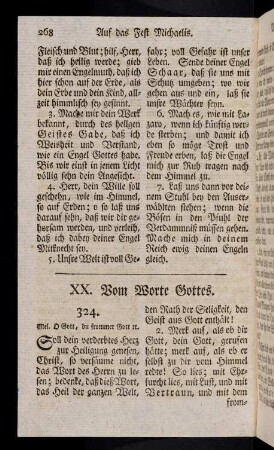 268-288, XX. Vom Worte Gottes. XXI. Vom Gebete.