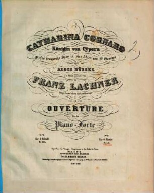 Catharina Cornaro, Königin von Cypern : große tragische Oper in vier Akten von St. Georges ; Ouverture für das Piano-Forte ; für 4 Hände