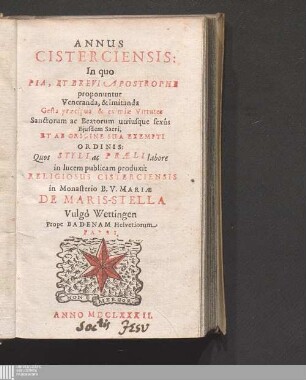 Pars I.: Anni Cisterciensis. Pars I.