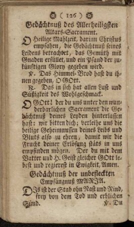 Gedächtnuß des Allerheiligsten Altars-Sacrament. - Gedächtnuß deren Heiligen Ingatii und Xaverii.