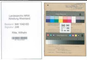 Entnazifizierung Wilhelm Ritte , geb. 14.02.1896 (Lehrer)