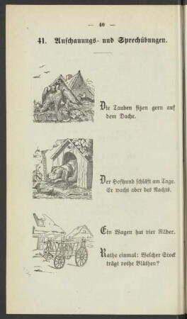 Anschauungs- und Sprechübungen.