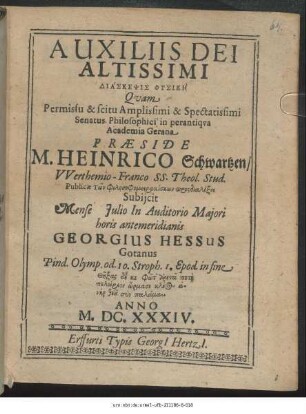 Auxiliis Dei Altissimi Diaskepsis Physikē