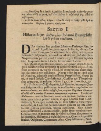 Sectio I. Historiae hujus ...