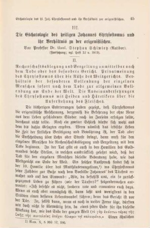 45-63 Die Eschatologie des heiligen Johannes Chrysostomus und ihr Verhältnis zu der origenistischen : Fortsetzung