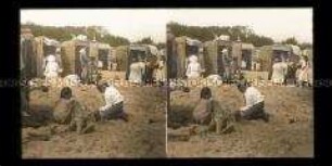 Kinder spielen am Strand, Zoppot