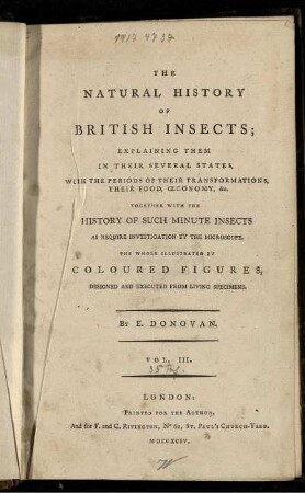 Vol. 3: The Natural History Of British Insects. Vol. III.