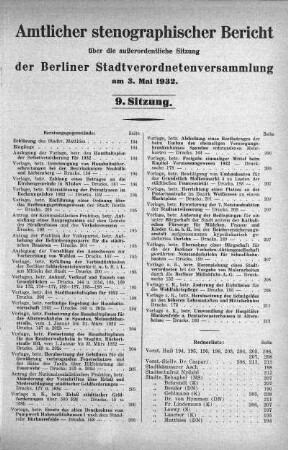 Sitzung 9, 3. Mai 1932