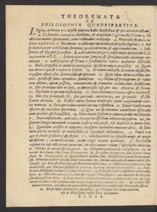Theoremata Ex Philosophia Quadripartita