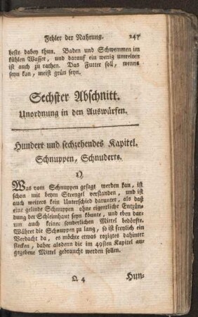 Sechster Abschnitt. Unordnung in den Auswürfen