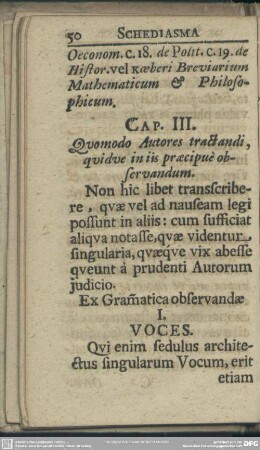 Cap. III. Quomodo Autores tractandi, quidue in iis praecipue observandum