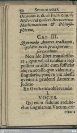 Cap. III. Quomodo Autores tractandi, quidue in iis praecipue observandum