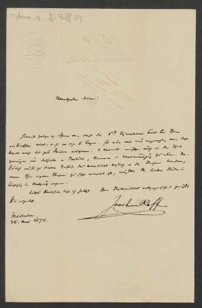 Brief an Musikverlag Ed. Bote und G. Bock  : 25.05.1874