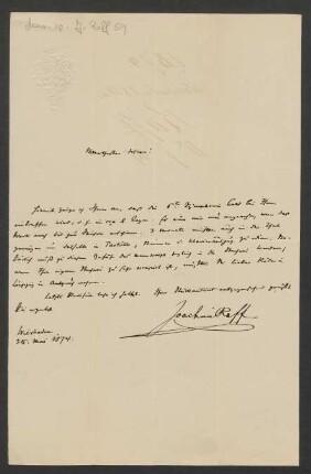 Brief an Musikverlag Ed. Bote und G. Bock <Berlin> : 25.05.1874