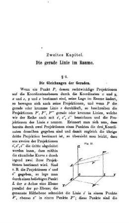 Zweites Kapitel. Die gerade Linie im Raume.