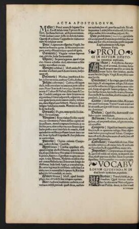 Prologi In Septem Epistolas canonicas explicatio. - Vocularum Quarundam Iudae epistolii explicatio.