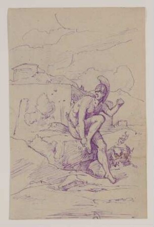 Der verwundete Achilleus [Entwurf zu einem Illustrationszyklus mit Szenen aus Homers "Ilias"]