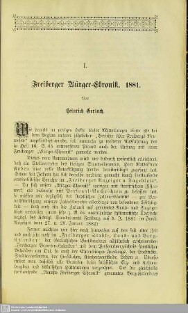 Freiberger Bürger-Chronik. 1881