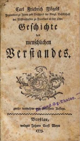 Geschichte des menschlichen Verstandes
