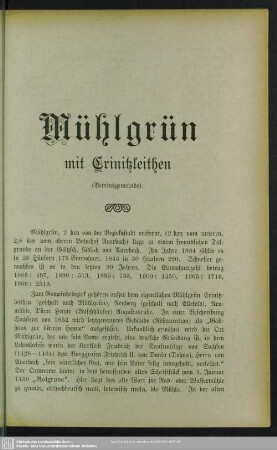 Mühlgrün mit Crinitzleithen