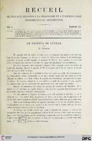 1: Le papyrus de Luynes