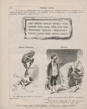 "Räthselhafte Inschrift" "Illustrirte Redensarten" "Ablehnung"