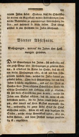 125-159, Vierter Abschnitt. Weißsagungen, worauf die Juden ihre Hoffnung gründen.