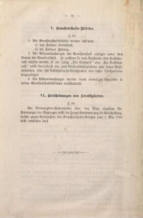 VI. Entscheidungen von Streitigkeiten.