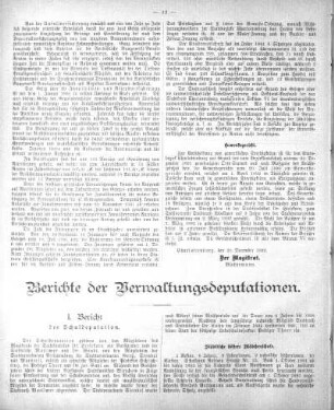 Berichte der Verwaltungs-Deputationen