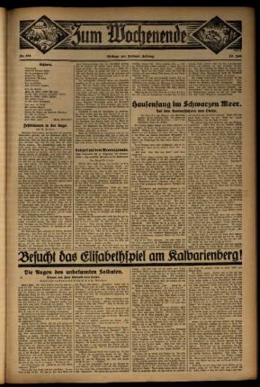 Zweite Ausgabe vom Sonntag, den 19. Juli 1931.