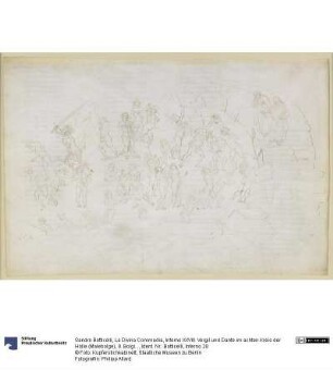 La Divina Commedia, Inferno XXVIII. Vergil und Dante im achten Kreis der Hölle (Malebolge), 9. Bolgia: Bestrafung der Häretiker und Zwietrachtstifter; Begegnung mit Mohammed und Bertran de Born