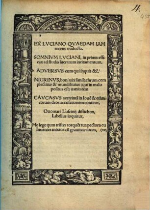 Ex Lvciano Qvaedam Iam recens traducta
