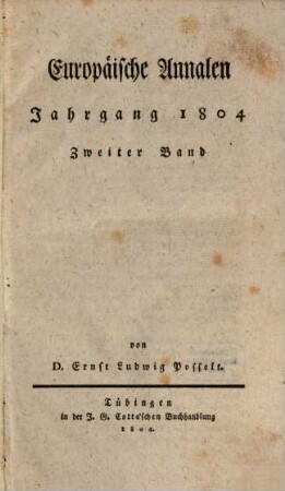 Europäische Annalen. 1804, 2