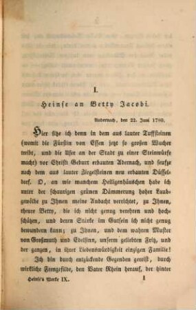 Wilhelm Heinse's sämmtliche Schriften. 9, Briefe II